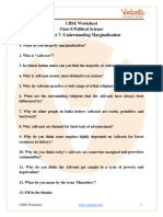 Class 8 Political Science Understanding Marginalisation Worksheets