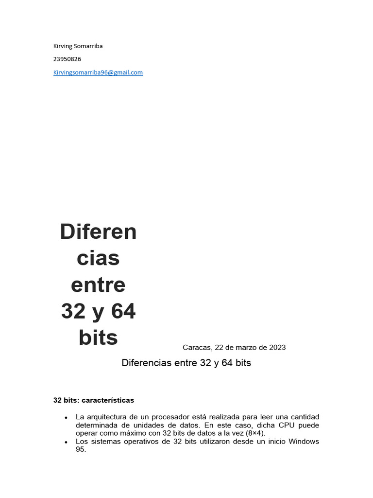 Diferencias entre 32 y 64 bits kirving somarriba pdf computaci n de
