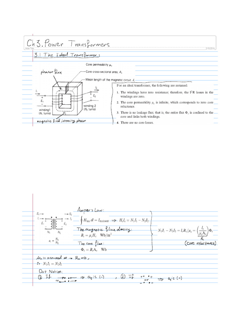 Ch3. Power Transformers | PDF
