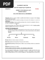 Ch-4 Psychological Disorders Notes