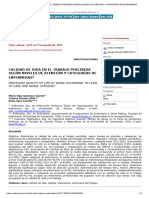 Calidad de Vida en El Trabajo Percibida Según Niveles de Atención y Categorías de Enfermeras