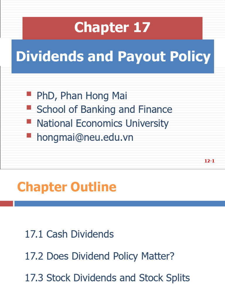 Handout Chapter 17 Dividends Payout Policy 2024 | PDF | Dividend | Stocks