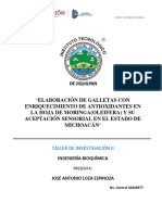 Elaboración de Galletas Con Enriquecimiento de Antioxidantes en La Hoja de Moringa