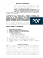 MANUAL DE PROCEDIMIENTOS y FUNCIONES