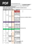 Takeoff Sheet: 1, Earth Work & Excavation