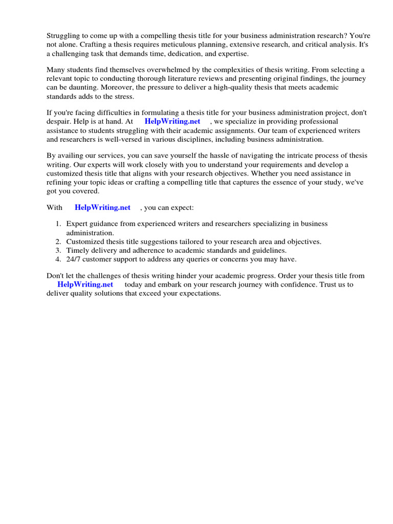 List of thesis title for business administration pdf thesis