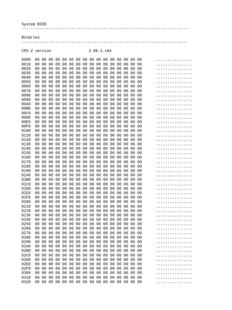 BIOS System Information Report | PDF | Computer Architecture