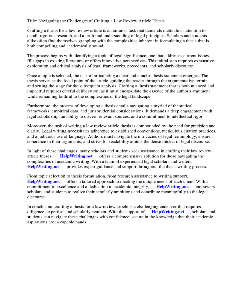 WHAT IS A LAW REVIEW ARTICLE intelligence overview