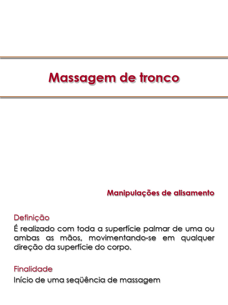 Aula - Massagem de Tronco | PDF | Massagem | Anatomia humana