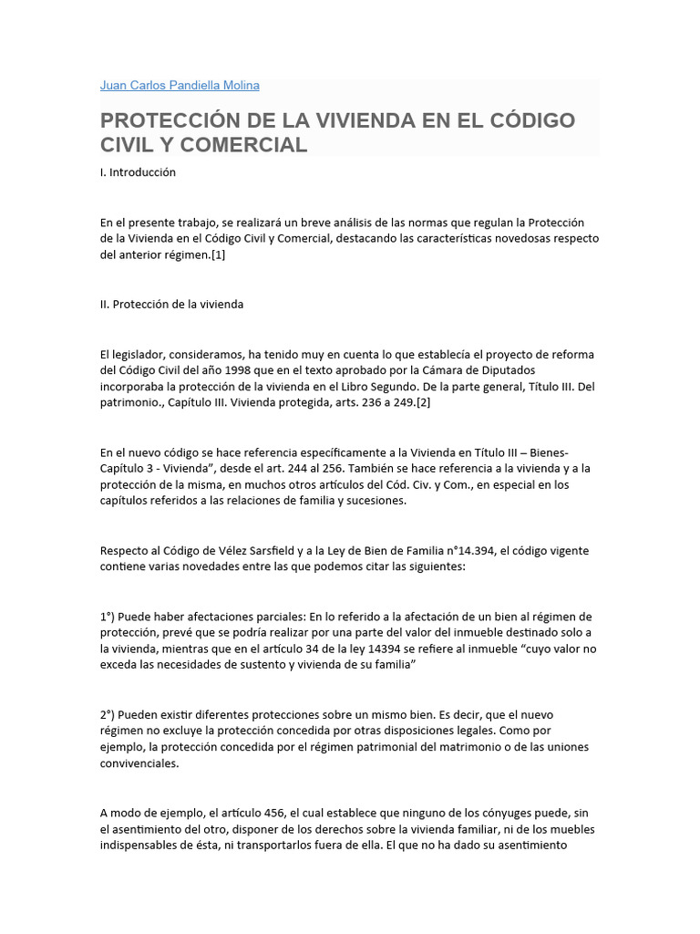 Protección de la Vivienda en el Código Civil | PDF | Familia | Propiedad