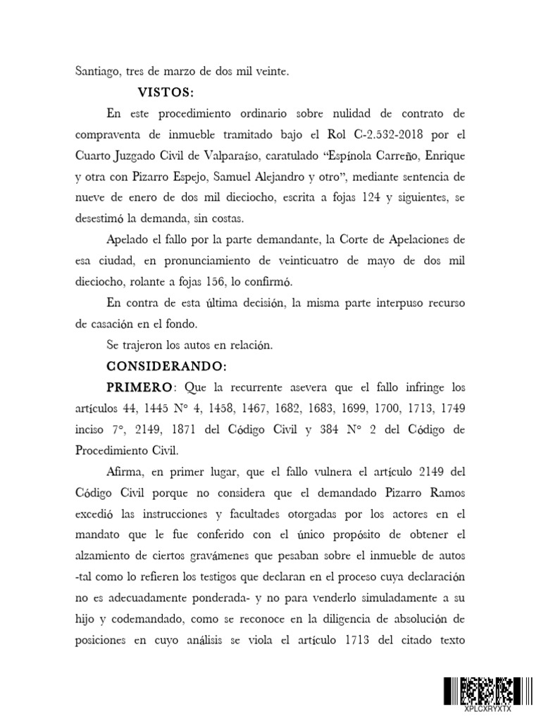 CS PRIMERA SENTENCIA | PDF | Derecho civil (sistema legal) | Justicia