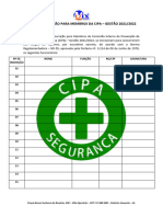 Ficha de Inscrição para Membros Da Cipa