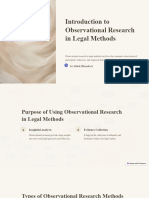 Introduction To Observational Research in Legal Methods