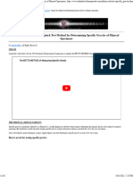 Quick Test Method For Determining Specific Gravity of Mineral Specimens