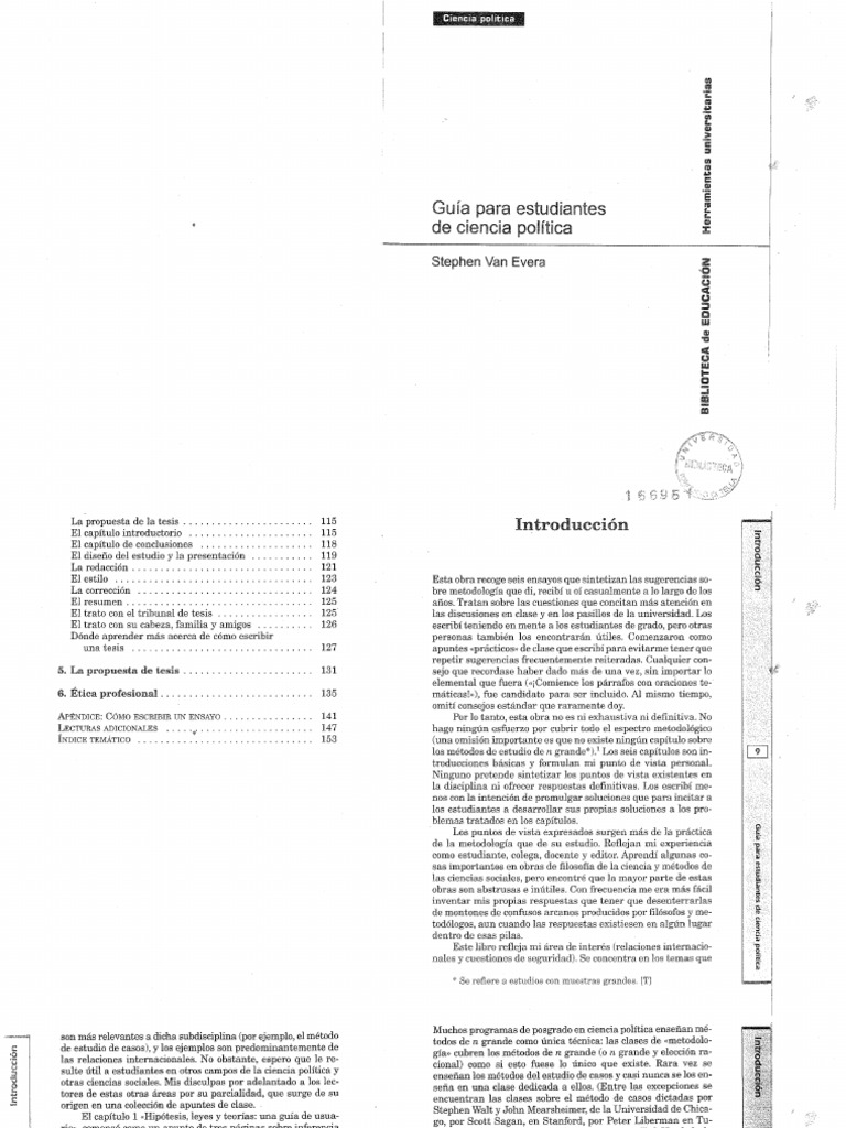 Guía para Estudiantes de Ciencia Política, Stephen Van Evera | PDF