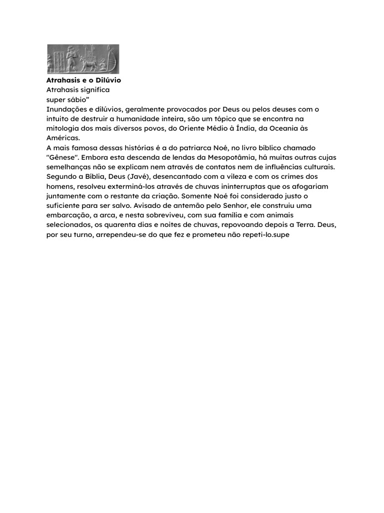 Atrahasis e o Mito do Dilúvio | PDF | História | Religião e Espiritualidade