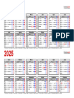 Calendario 2024 2025 Horizontal Lineal