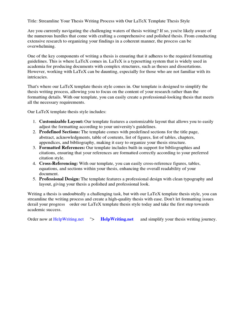 Latex Template Thesis Style | Download Free PDF | Thesis | Page Layout
