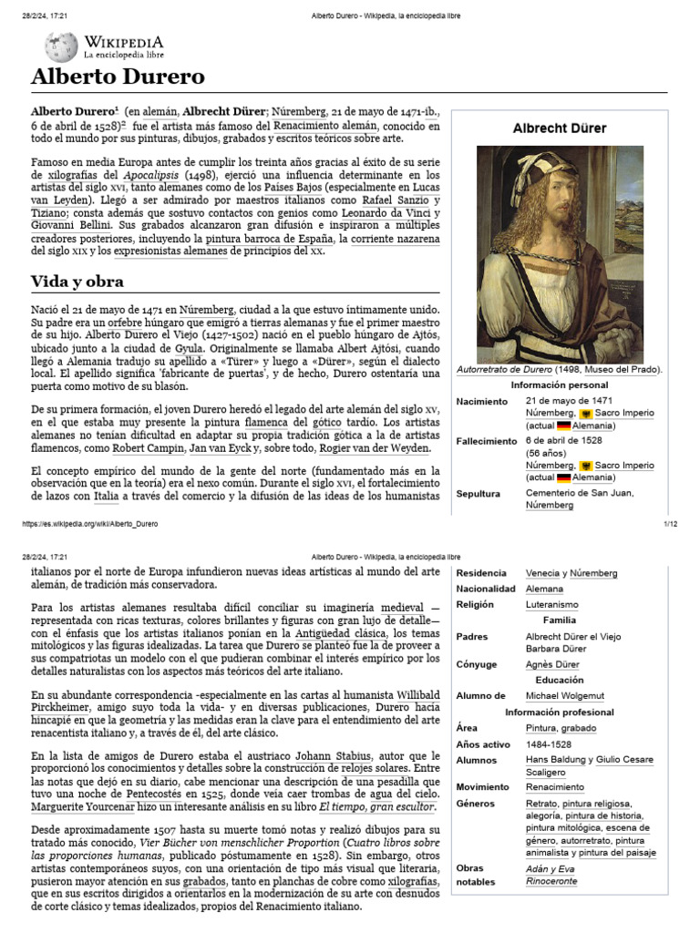 Biografía de Alberto Durero | PDF | Albrecht Dürer, image size:768x1024