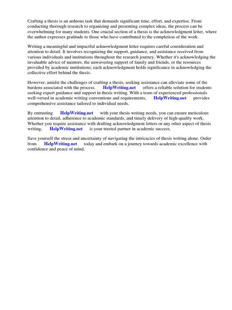 Sample Acknowledgement Letter Thesis | PDF | Thesis | Doctor Of Philosophy