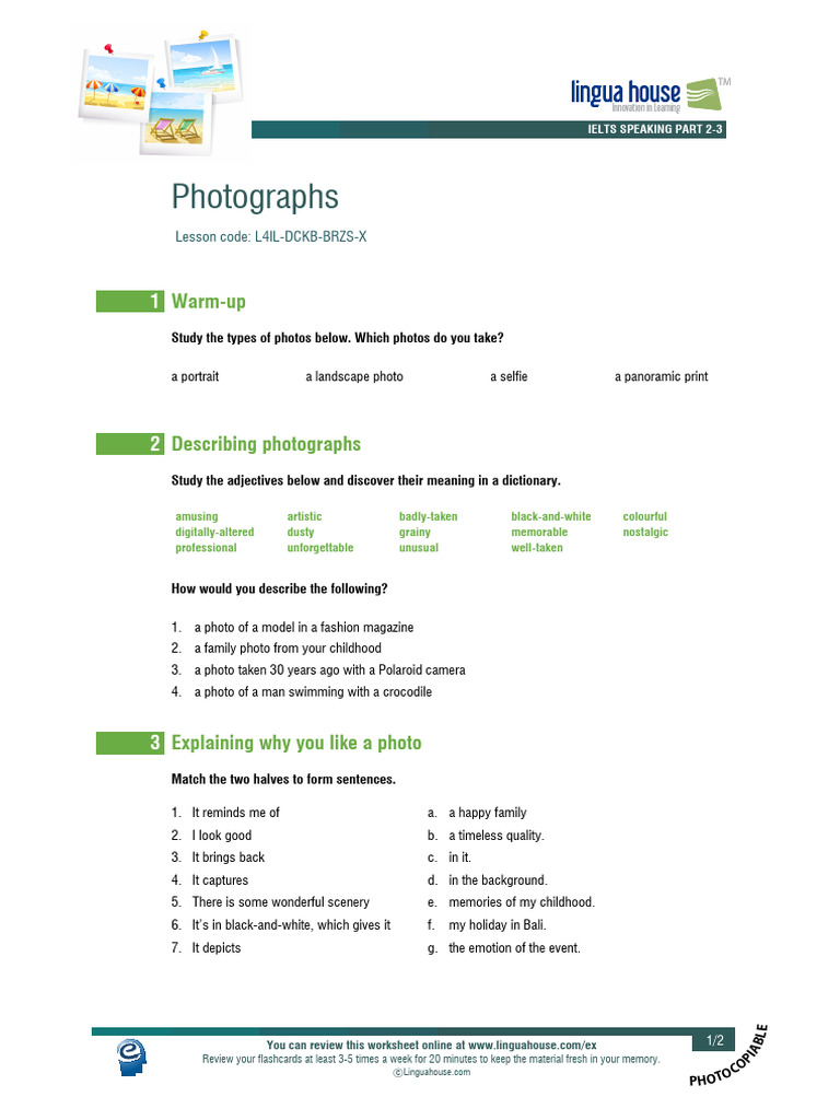 IELTS Speaking: Photography Insights | PDF | Cognition | Cognitive Science