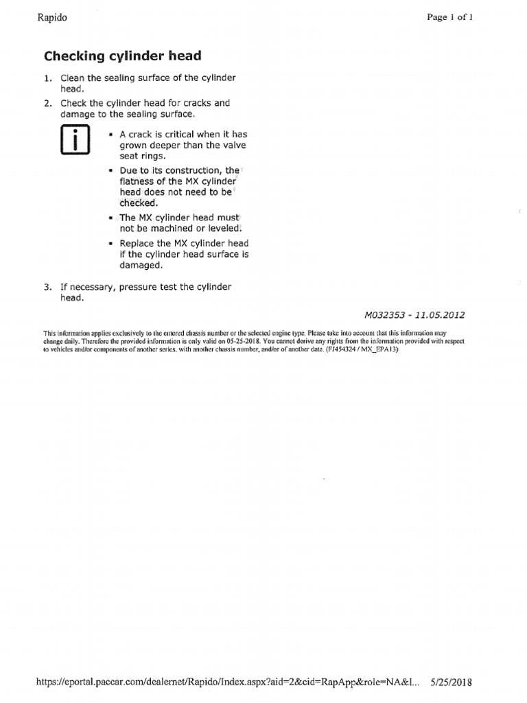 Paccar MX-13 Check Head | PDF