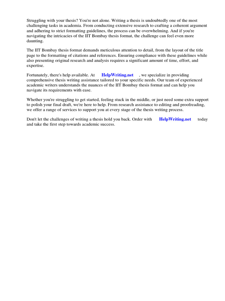Iit Bombay Thesis Format | PDF | Thesis | Doctor Of Philosophy