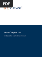 Versant English Test Description Validation Report