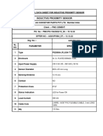 Data Sheet For Proximity Sensor PS2000A - (Dia.-30 - 2 Wire) - 230VAC - SD12-15-3MTL-NO - 1703