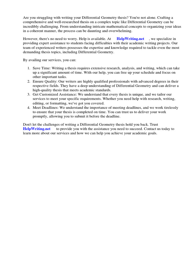 Differential Geometry Thesis PDF Geometry Differential Geometry