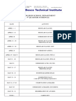 4th Quarter Schedule