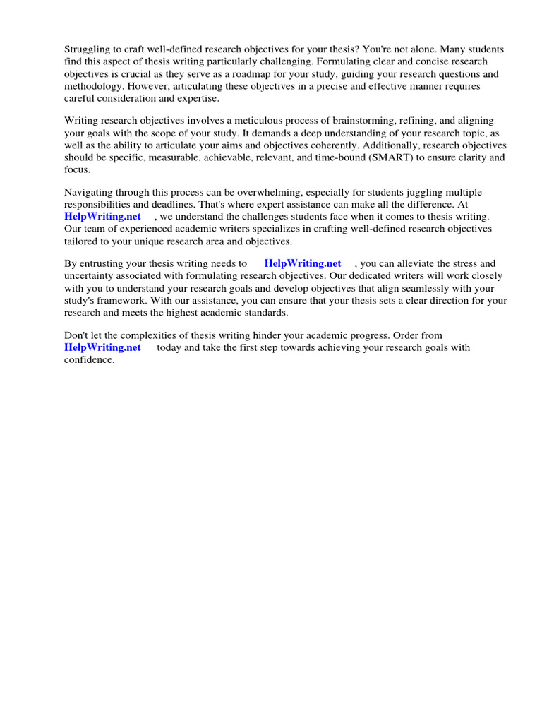 How to Write Research Objectives in Thesis | PDF | Analysis | Essays