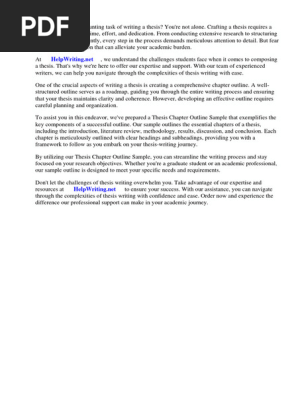 Thesis Chapter Outline Sample