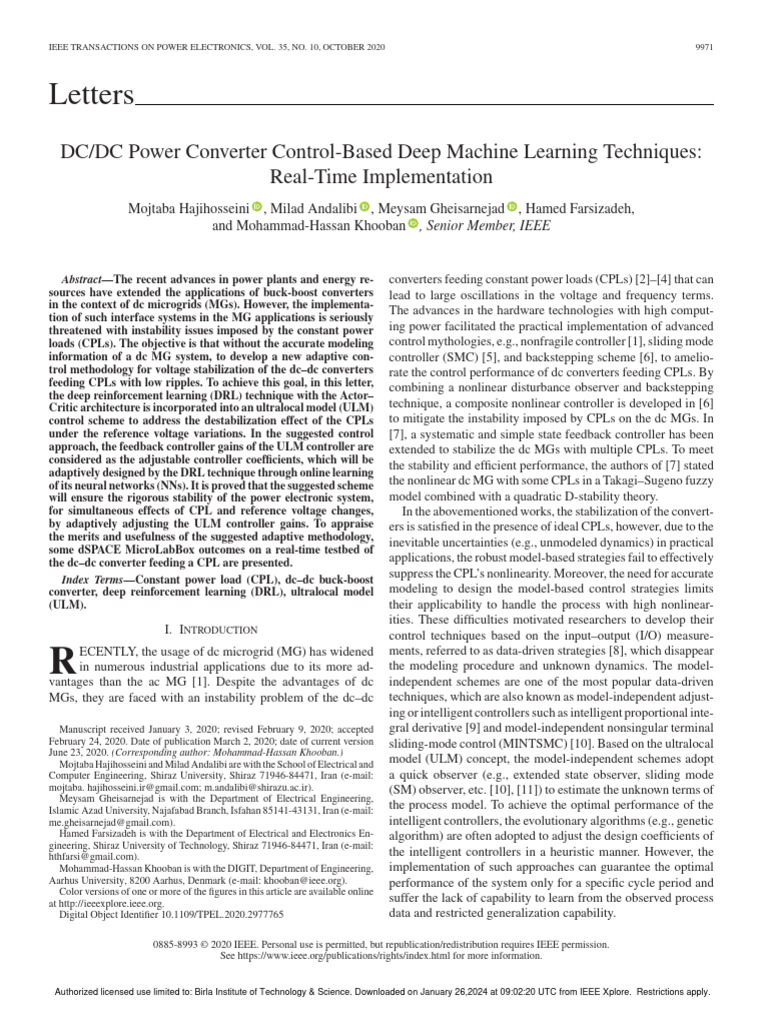 DRL for DC-DC Converter Stability | PDF | Control Theory | Power ...