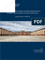 The Impact of CEO Greed On Financial Performance in Founder-Family and Non-Founder-Family Firms
