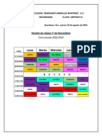 Horario 1º Secundaria 2022 - 2023