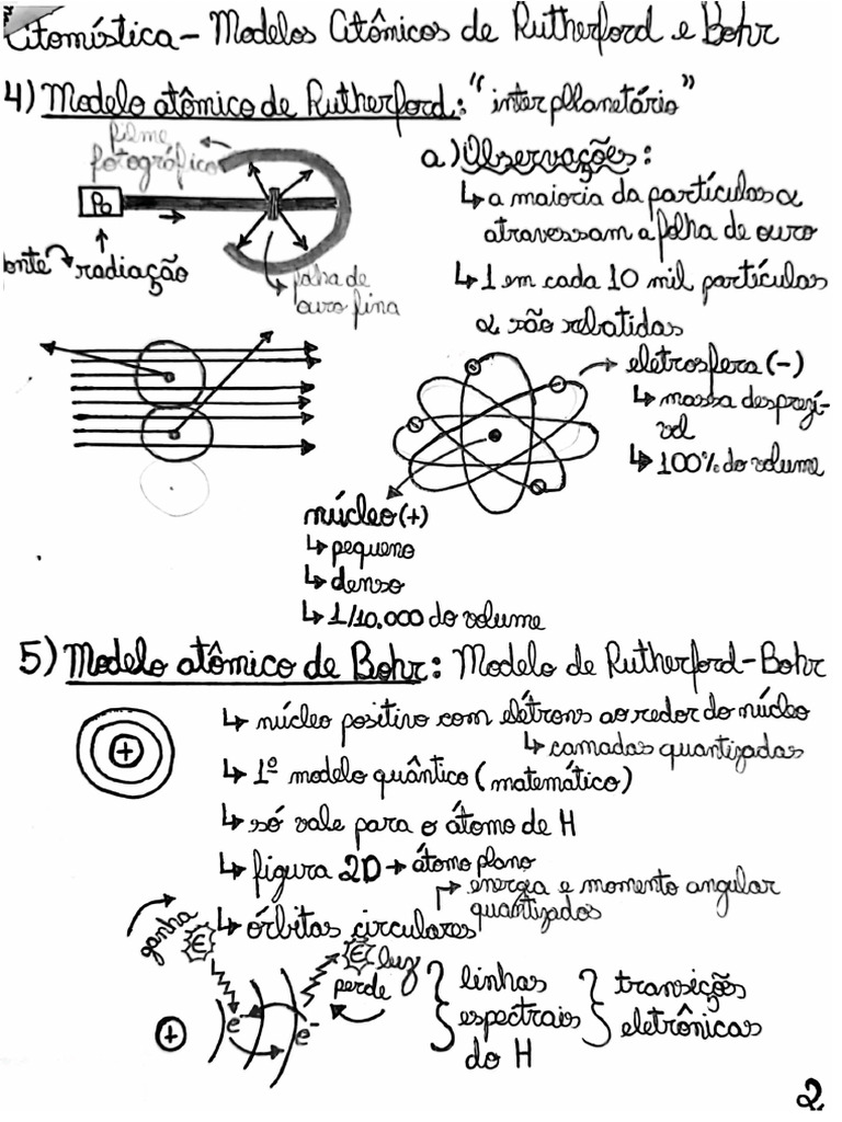 Modelos Atômicos de Rutherford e Bohr | PDF