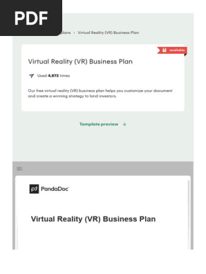 Virtual Reality (VR) Business Plan Template by PandaDoc