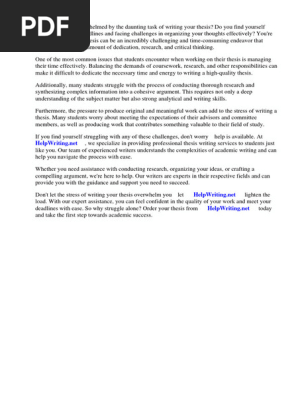 Request Letter for Extension of Thesis Submission