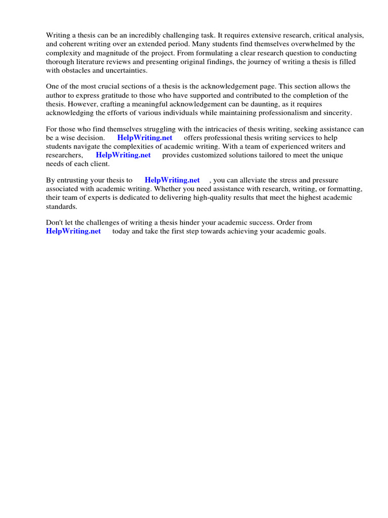 Example of Acknowledgement For Thesis PDF | PDF | Customer Relationship ...