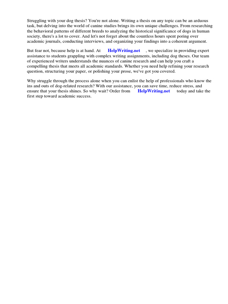 Dog Thesis PDF Dogs Pet