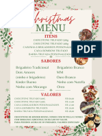 Red Green Festive Floral Holiday Christmas Dinner Menu