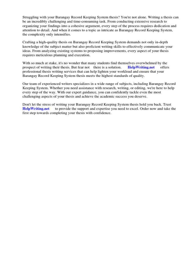 Barangay Record Keeping System Thesis PDF Databases Geographic