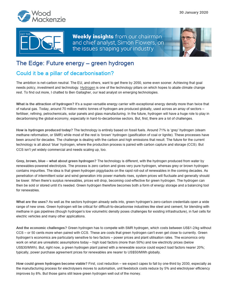 The Edge - Future Energy - Green Hydrogen | PDF | Renewable Energy ...
