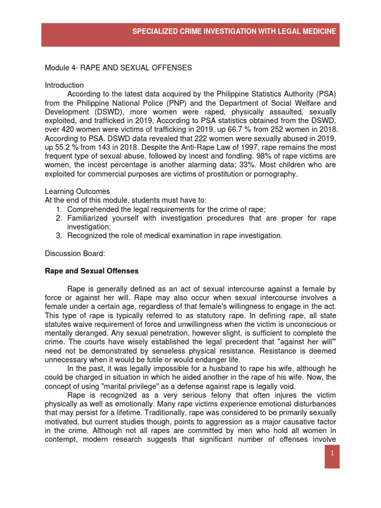 Module-4 083146 | PDF | Rape | Child Abuse