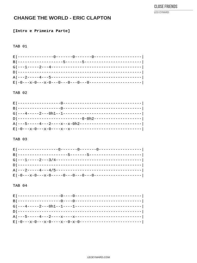 TAB+-+Change+the+World+(Eric+Clapton) | PDF