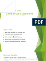 Variables and Comparison Statements
