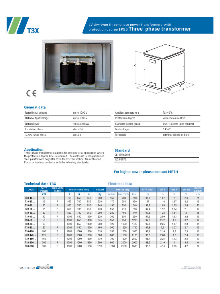 IP55 Three-Phase Power Transformers | PDF | Transformer | Electric Power