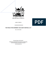 Public Procurement and Asset Disposal Act 33 of 2015 (REVISED EDITION 2022)