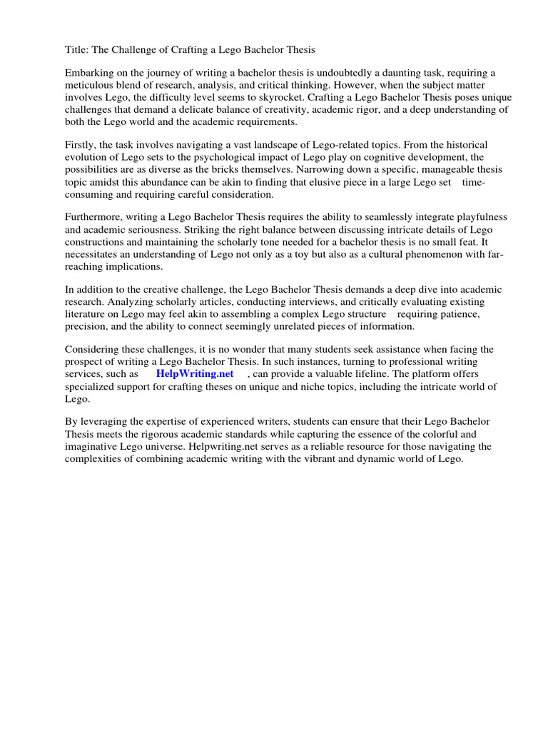 Bachelor Thesis Length Words